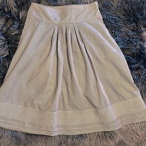 Banana Republic Cream Pleated A-Line Mini Skirt Casual